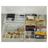 5 tackle boxes of fishing items