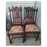 4 ct oak barley twist padded dining chairs