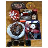 New metal Christmas ornaments, wine holders,