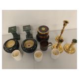 Asst candlesticks, candle holders