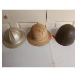 Set of three old helmets, military?
