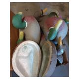 10 styrofoam duck decoys, mostly airlite brand