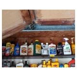 Top shelf of insecticide, drain cleaner, etc