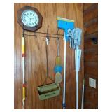 Cleaning implements and the clock