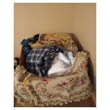 Asst pillow shams, sheets, blankets, fabric