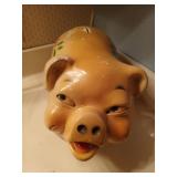 Ceramic Pig coin bank 8x15x7