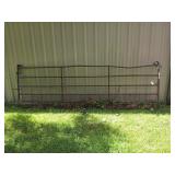 Brown metal tube gate, 48x163 in, need some
