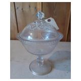 Cut glass compote w/ lid 11x8