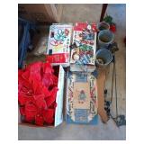 Christmas decor, including multicolored house