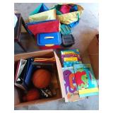 Assorted classroom decor, includes large letter