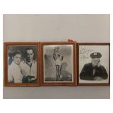 3 framed actor portraits 11x9