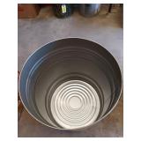 Yellow metal can with lid, 20x16, and empty