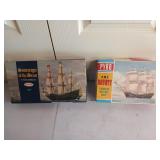 Set of two, old model ship kits. One is The