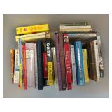 Asst books in plastic tote with lid