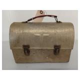 Old aluminum thermos lunch box