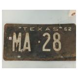 1962 Texas license plate