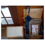 Folding TV trays, 3 pc comfort spa set, umbrella,