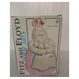 Fitz and Floyd mother rabbit cookie jar