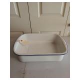 White enamel pan, 5x13x18 in.