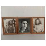 3 framed actor portraits 11x9
