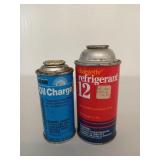 Can of r12 refrigerant, can of oil charge