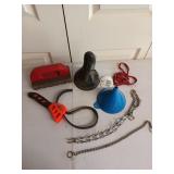 Two funnels with other items