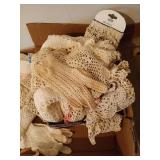 Asst doilies, sewing fabric, decor, embroidered