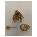 Metal jeweled frog set