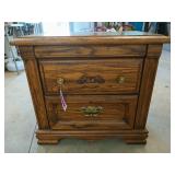 Pecan 2 drawer nightstand 24x26x16