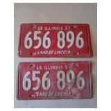 Set of 1957 Illinois license plates