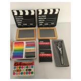 Asst colored chalk, crayons, Wiss Model e Chrome