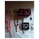 Avon necklace, bracelet, earring set, fleur de