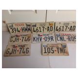 Eight assorted Texas license plates, two sets