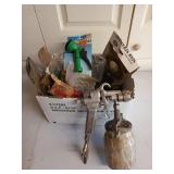 Air paint sprayer, untested, and box of other