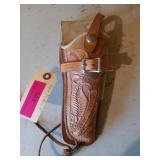 Leather pistol holster for Colt Python 6"