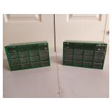 Two empty green 12-bin organizers, 6 x3.5x9 in
