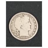1909 Barber half dollar