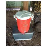 Pair of coolers, one is Rubbermaid Got 19x13 in,