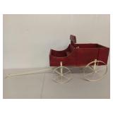 Wooden wagon with metal wheels 17x22x12