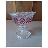 German crystal cranberry compote 7x7 no lid