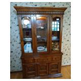 Beautiful 2 pc illuminated china cabinet