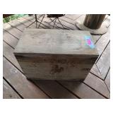 Old wooden chair, cute Christmas pails, outdoor