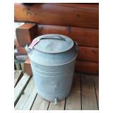 Galvanized water dispenser, makes good porch