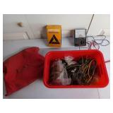 Box of electronic whatnots, and amprobe digital