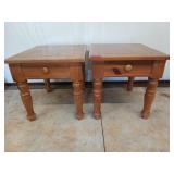 2 ct single drawer end tables 23x27x23