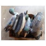 10 assorted plastic duck decoys, includes