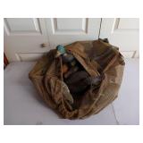 Large bag of 10 plastic duck decoys, with lead