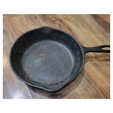Antique number 5 on handle cast iron pan