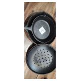 Set of 3 LODGE cast iron one is marked 4 usa 5sk