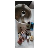 Vintage wooden spool thread many brands all with